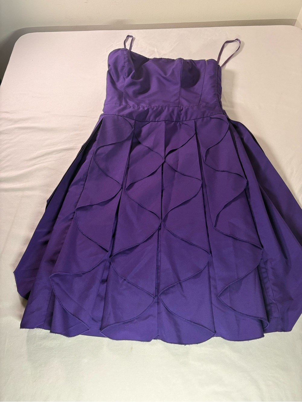 Reiss Purple Spaghetti-Strap Formal Dress with Petal Skirt